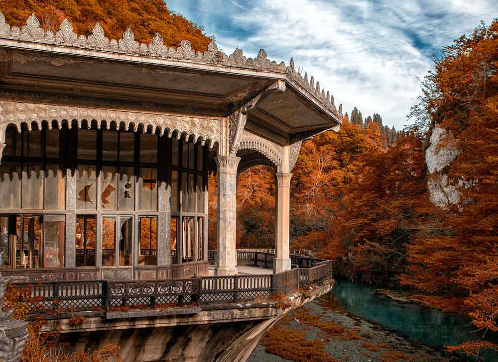 абхазия, осень, природа, река, достопримечательность