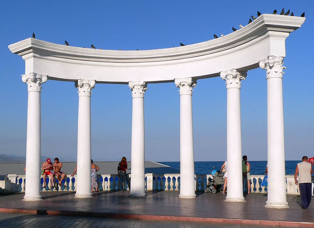 алушта, ротонда, набережная, море, берег, крым, достопримечательность